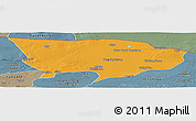 Political Panoramic Map of Ejin Qi, semi-desaturated