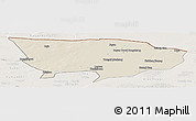 Shaded Relief Panoramic Map of Ejin Qi, lighten