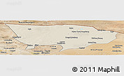 Shaded Relief Panoramic Map of Ejin Qi, satellite outside