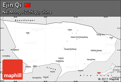 Silver Style Simple Map of Ejin Qi