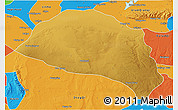 Physical 3D Map of Hanggin Qi, political outside