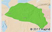 Political 3D Map of Hanggin Qi, lighten