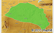 Political 3D Map of Hanggin Qi, physical outside