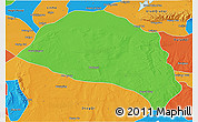 Political 3D Map of Hanggin Qi
