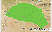 Political 3D Map of Hanggin Qi, satellite outside