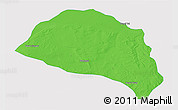 Political 3D Map of Hanggin Qi, single color outside