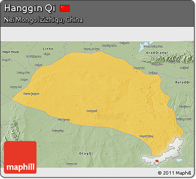 Savanna Style 3D Map of Hanggin Qi