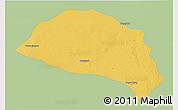 Savanna Style 3D Map of Hanggin Qi, single color outside