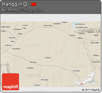 Shaded Relief 3D Map of Hanggin Qi