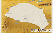 Shaded Relief 3D Map of Hanggin Qi, physical outside