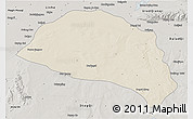 Shaded Relief 3D Map of Hanggin Qi, semi-desaturated