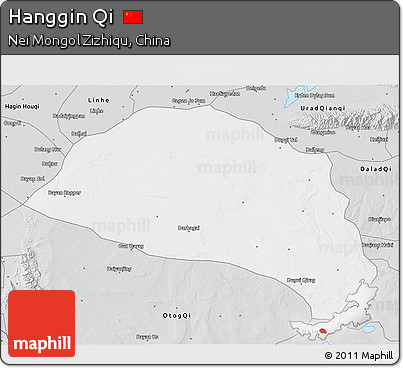 Silver Style 3D Map of Hanggin Qi