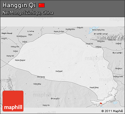 Silver Style 3D Map of Hanggin Qi