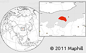 Blank Location Map of Hanggin Qi, highlighted parent region