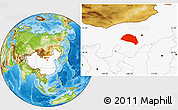 Physical Location Map of Hanggin Qi, highlighted country