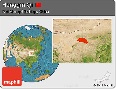 Satellite Location Map of Hanggin Qi