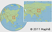 Savanna Style Location Map of Hanggin Qi, within the entire country
