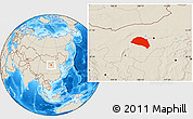 Shaded Relief Location Map of Hanggin Qi