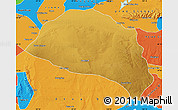 Physical Map of Hanggin Qi, political outside