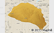 Physical Map of Hanggin Qi, shaded relief outside