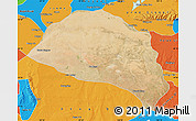 Satellite Map of Hanggin Qi, political outside