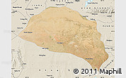 Satellite Map of Hanggin Qi, shaded relief outside