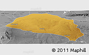 Physical Panoramic Map of Hanggin Qi, desaturated