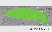Political Panoramic Map of Hanggin Qi, desaturated