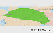 Political Panoramic Map of Hanggin Qi, lighten
