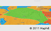 Political Panoramic Map of Hanggin Qi