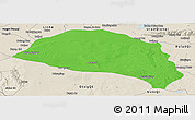 Political Panoramic Map of Hanggin Qi, shaded relief outside