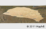 Satellite Panoramic Map of Hanggin Qi, darken