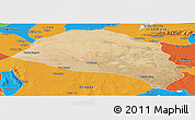 Satellite Panoramic Map of Hanggin Qi, political outside