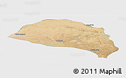 Satellite Panoramic Map of Hanggin Qi, single color outside