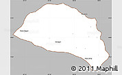 Gray Simple Map of Hanggin Qi, cropped outside