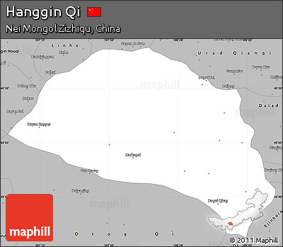 Gray Simple Map of Hanggin Qi