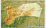 Physical 3D Map of Harqin Qi, satellite outside