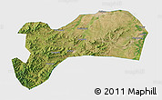 Satellite 3D Map of Harqin Qi, single color outside