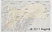 Shaded Relief 3D Map of Harqin Qi, semi-desaturated