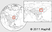 Blank Location Map of Harqin Qi, highlighted country, within the entire country