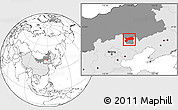 Blank Location Map of Harqin Qi, highlighted country, highlighted parent region