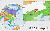 Political Location Map of Harqin Qi, highlighted parent region
