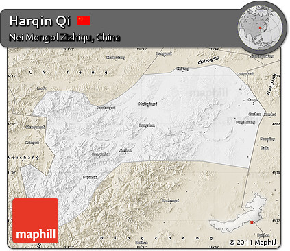 Classic Style Map of Harqin Qi