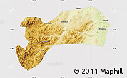 Physical Map of Harqin Qi, cropped outside