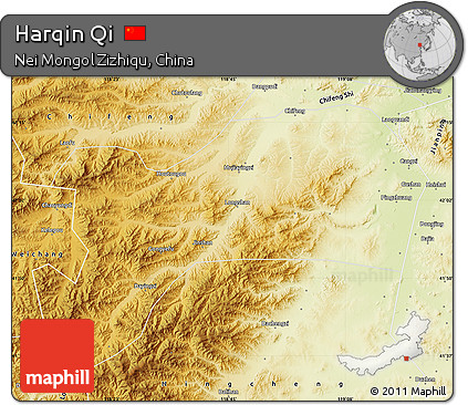 Physical Map of Harqin Qi