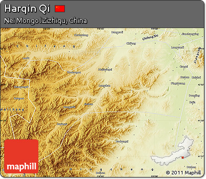Physical Map of Harqin Qi