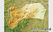 Physical Map of Harqin Qi, satellite outside