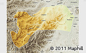 Physical Map of Harqin Qi, semi-desaturated