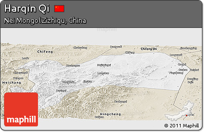 Classic Style Panoramic Map of Harqin Qi