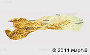 Physical Panoramic Map of Harqin Qi, cropped outside